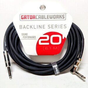 NEW 20' Electric Guitar Cable Cableworks Gator Cases Backline Series Standard 20